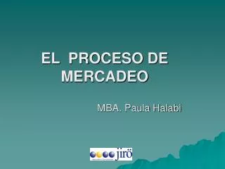 EL PROCESO DE MERCADEO MBA. Paula Halabi