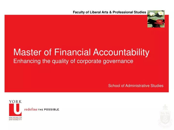 master of financial accountability enhancing the quality of corporate governance