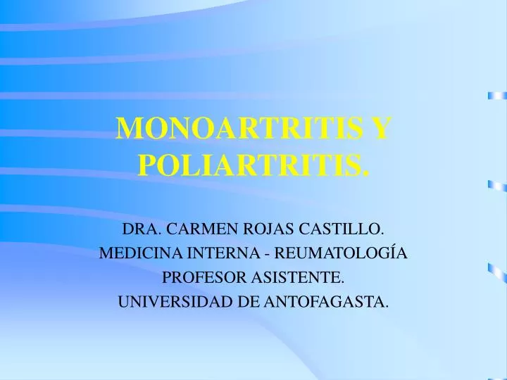 monoartritis y poliartritis