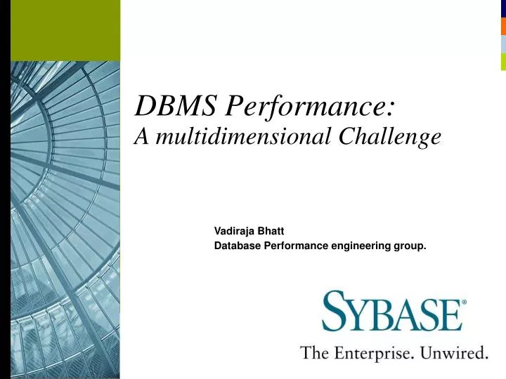 dbms performance a multidimensional challenge