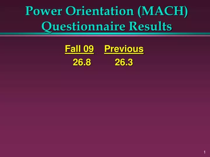 power orientation mach questionnaire results