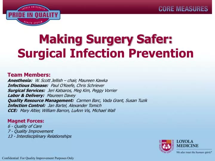 making surgery safer surgical infection prevention