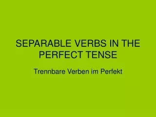SEPARABLE VERBS IN THE PERFECT TENSE