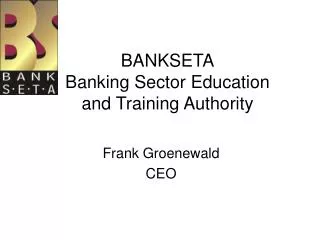 BANKSETA Banking Sector Education and Training Authority
