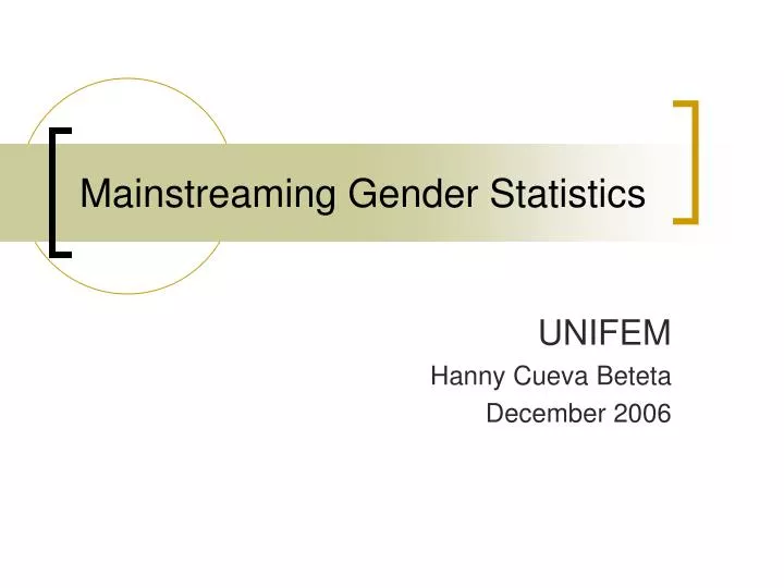 mainstreaming gender statistics