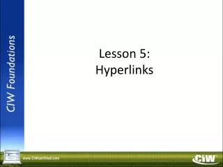 Lesson 5: Hyperlinks
