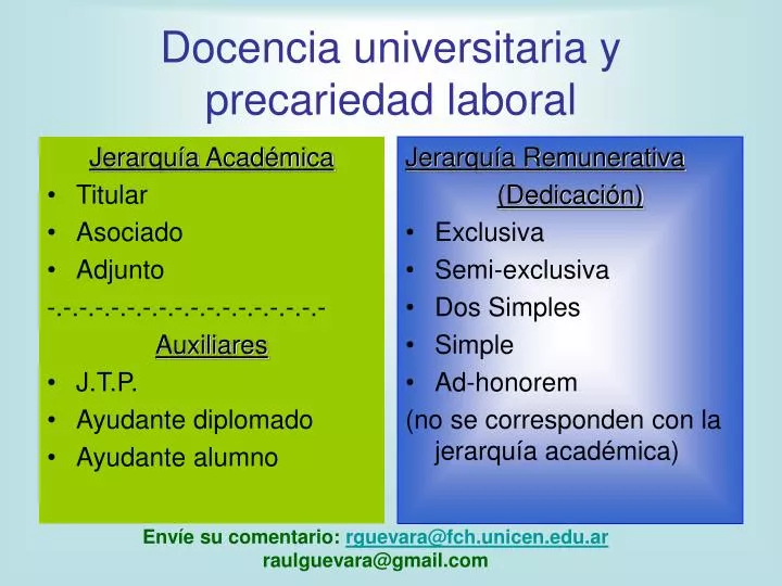 docencia universitaria y precariedad laboral