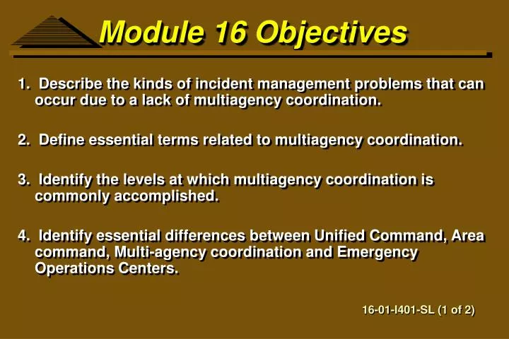 module 16 objectives