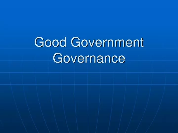 good government governance