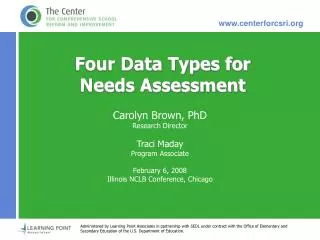 Four Data Types for Needs Assessment