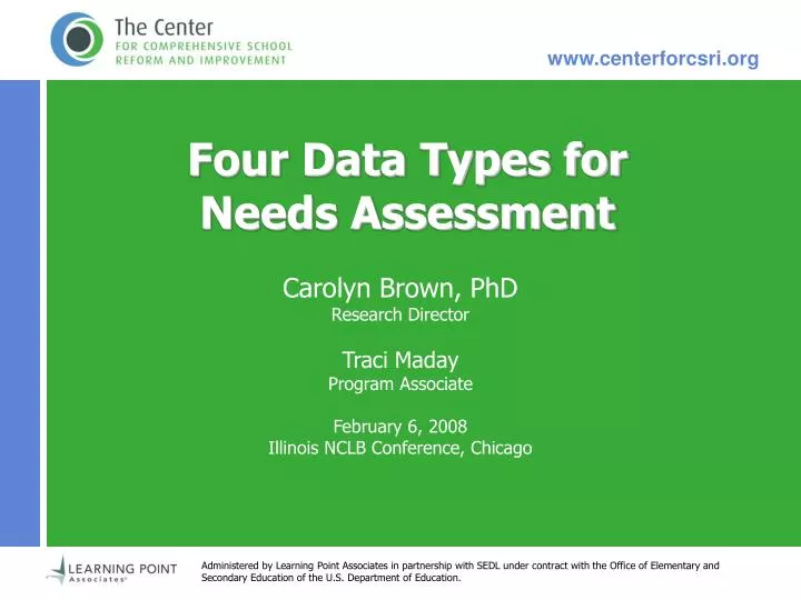 four data types for needs assessment
