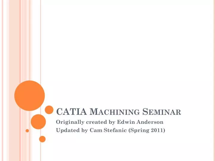 catia machining seminar