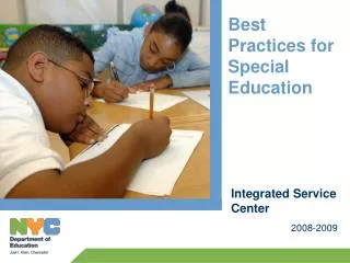 Best Practices for Special Education 2008-2009