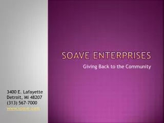 Tony Soave and Soave Enterprises Get Involved in the Communi