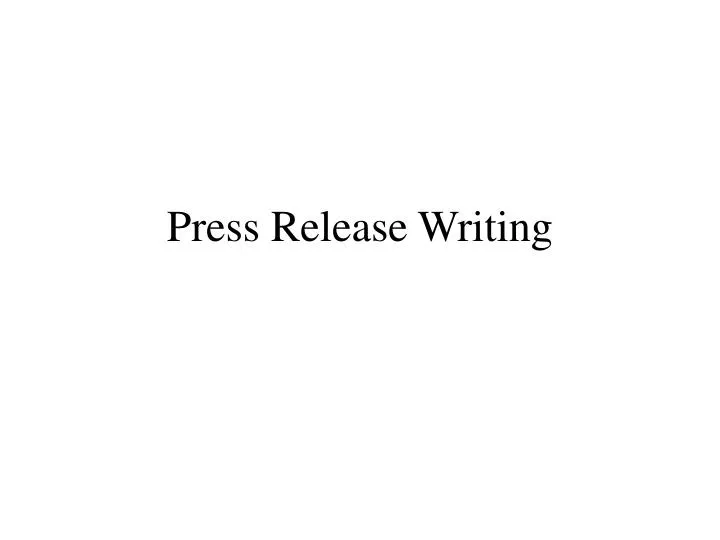 press release writing