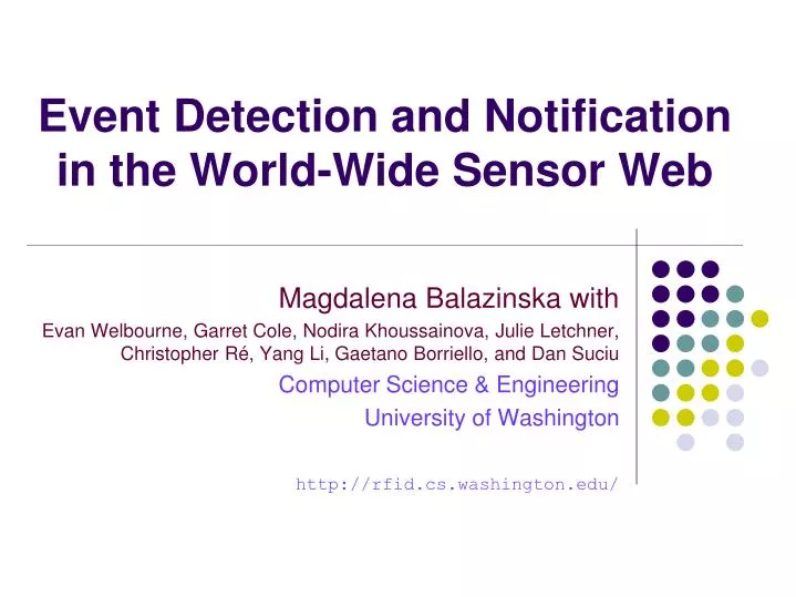 event detection and notification in the world wide sensor web
