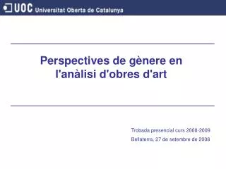 Perspectives de gènere en l'anàlisi d'obres d'art