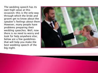 Some must add things in your wedding speech