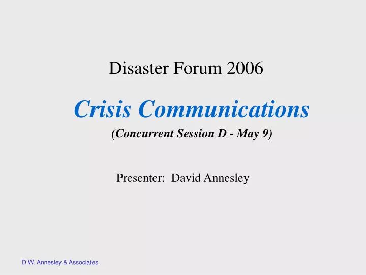 disaster forum 2006