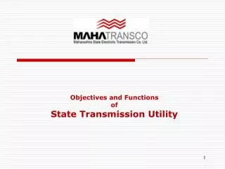 Objectives and Functions of State Transmission Utility