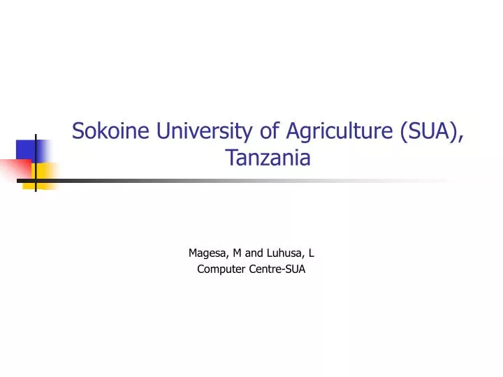 sokoine university of agriculture sua tanzania