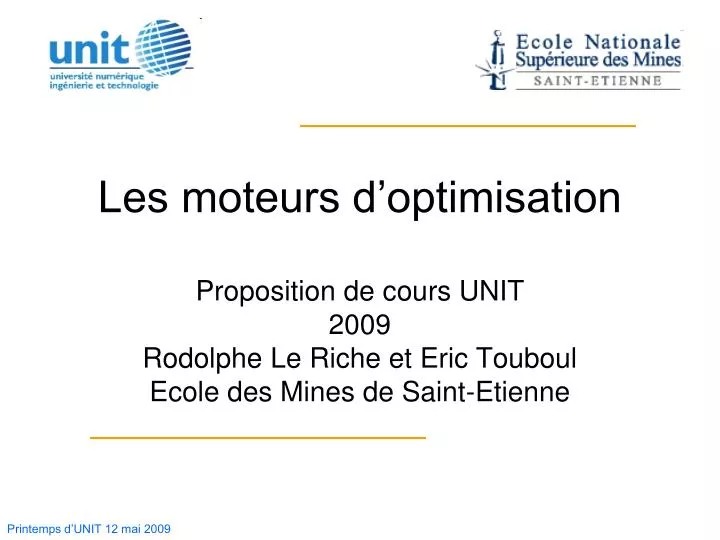 les moteurs d optimisation