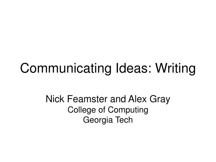 communicating ideas writing