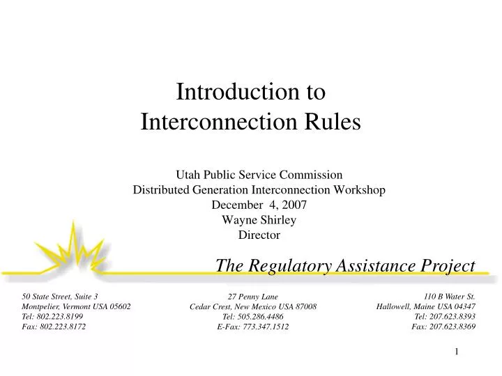 introduction to interconnection rules