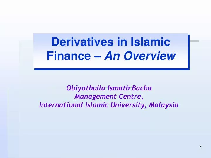 derivatives in islamic finance an overview