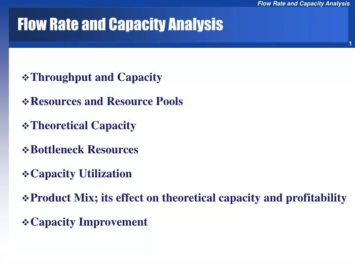 flow rate and capacity analysis