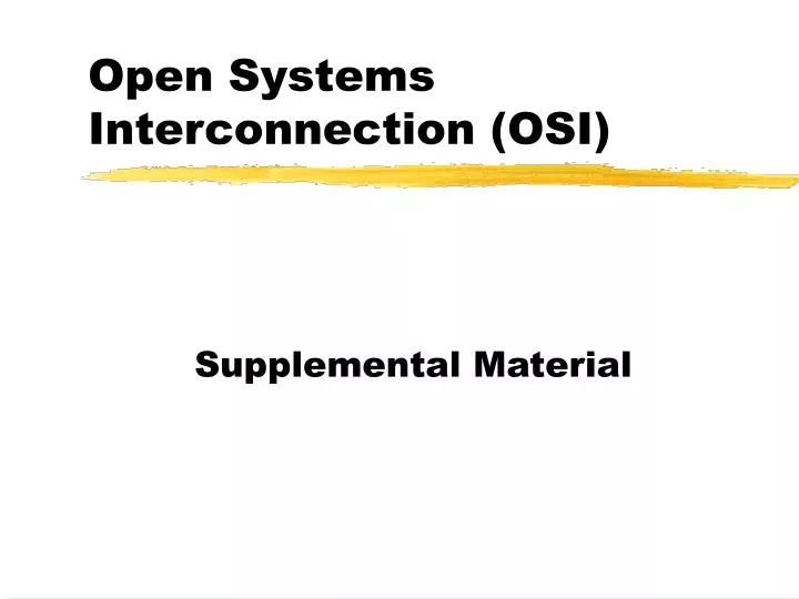 open systems interconnection osi