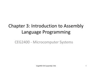Chapter 3: Introduction to Assembly Language Programming