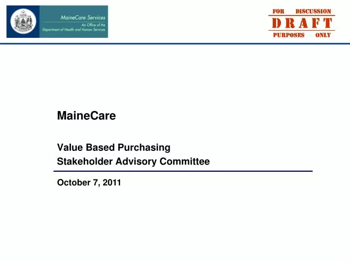 mainecare value based purchasing stakeholder advisory committee