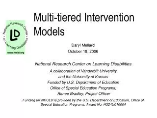 Multi-tiered Intervention Models