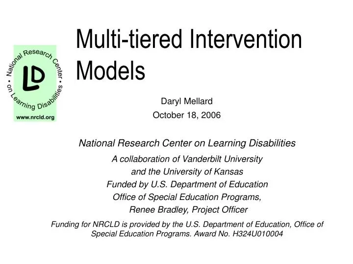multi tiered intervention models