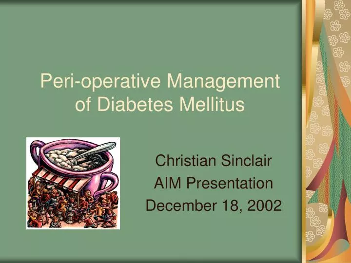 peri operative management of diabetes mellitus