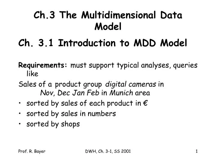ch 3 the multidimensional data model