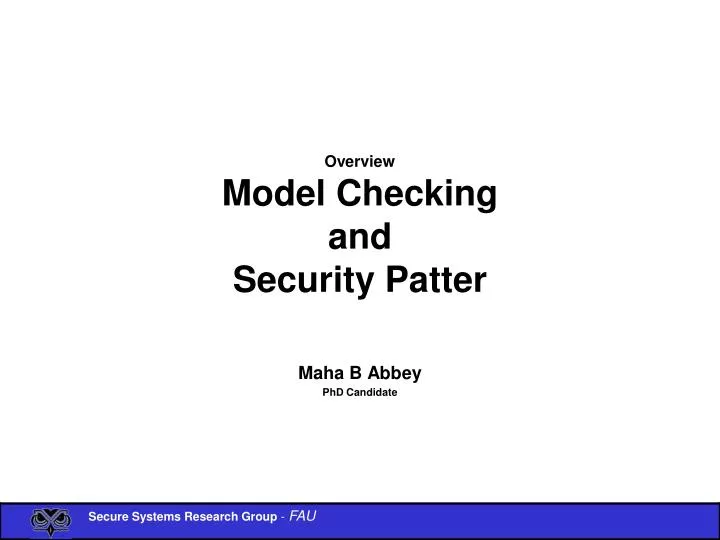 overview model checking and security patter