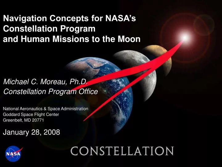 navigation concepts for nasa s constellation program and human missions to the moon