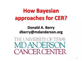 Why Bayesian approaches for CER?