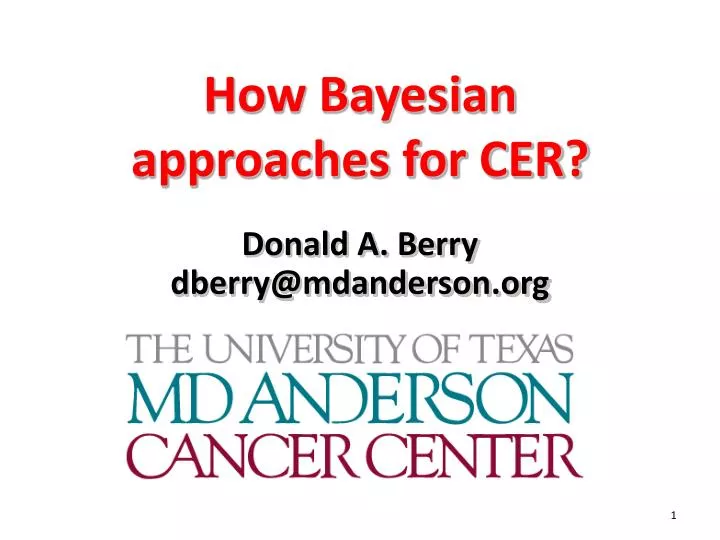 why bayesian approaches for cer