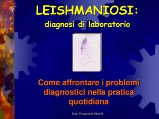 LEISHMANIOSI: diagnosi di laboratorio
