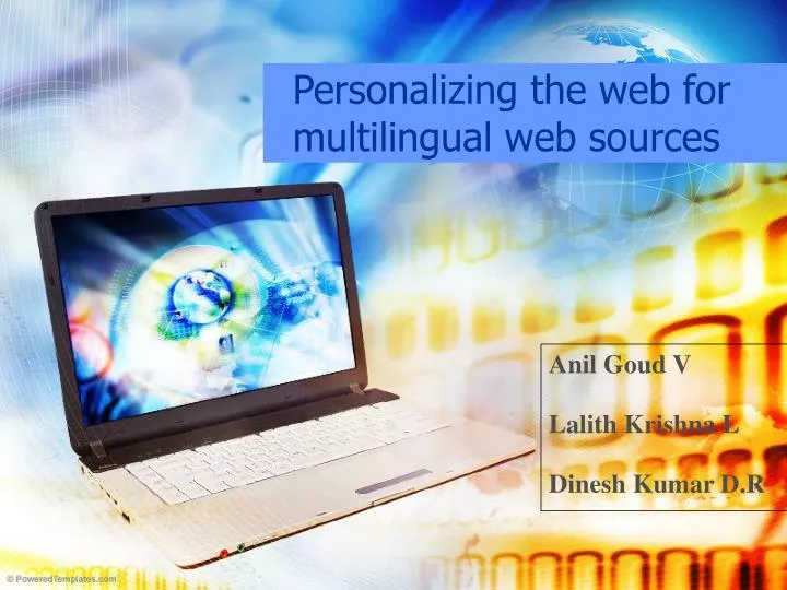 personalizing the web for multilingual web sources