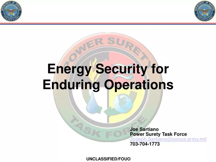 energy security for enduring operations