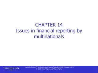 CHAPTER 14 Issues in financial reporting by multinationals