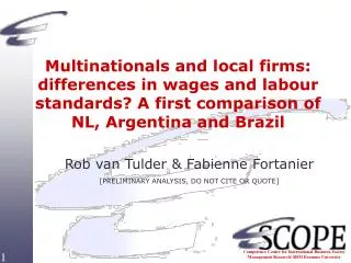 Multinationals and local firms: differences in wages and labour standards? A first comparison of NL, Argentina and Brazi