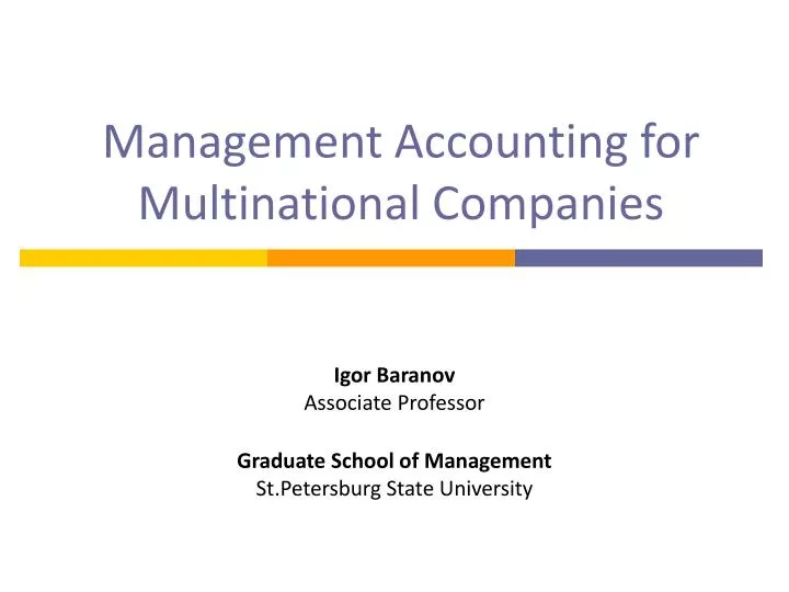 management accounting for multinational companies