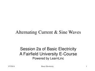 Alternating Current &amp; Sine Waves