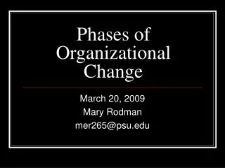 Phases of Organizational Change