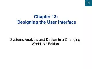 Chapter 13: Designing the User Interface